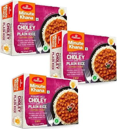 Haldiram'S Choley With Plain Rice 375g X 3